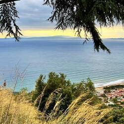 Blick zurück auf den Berg Athos