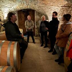 We took shelter where the barrels are stored, previously this is where the sheep were kept in winter