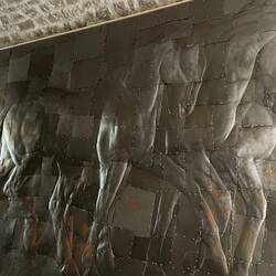 Beautiful metal relief of horses