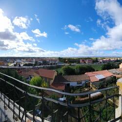 Looking out from the Roman walls. Zoom in!