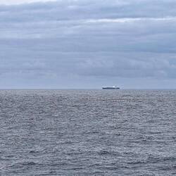 The most exciting thing that happened yesterday. A tanker overtook us.