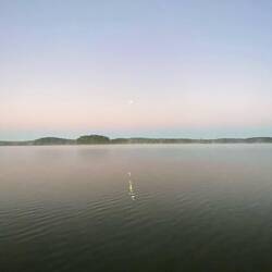 The moon on one side