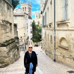Cathedral St.Pierre in the background as we head back to the centre of town