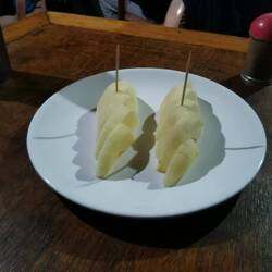 Von unseren Guides liebevoll angerichteter Nachtisch ((Apfel)