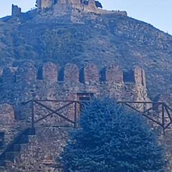 Jvari Kloster, von Mtskheta aus gesehen