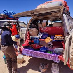 Die kleine Köchin zaubert ein leckeres Picknick aus dem Kofferraum