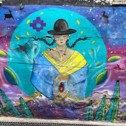 Andi freut sich über die vielen Wandbilder