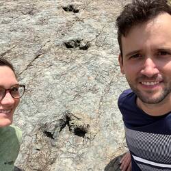 Im Gegensatz zum Dino-Park sind die Fußspuren hier nicht nur rund