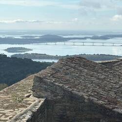 The bridge to Spain in the background