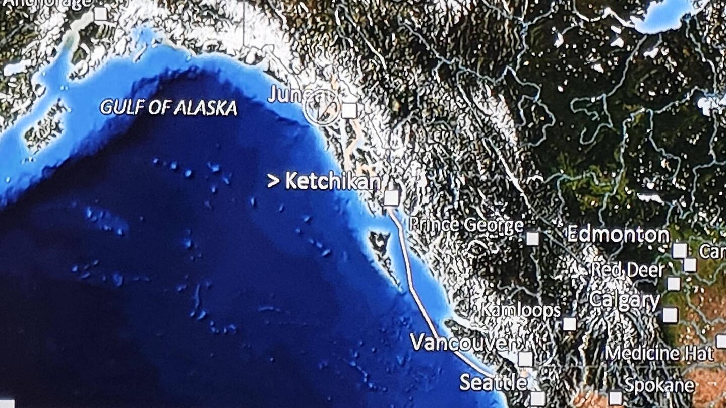 Route von Seattle bis Glacier Bay