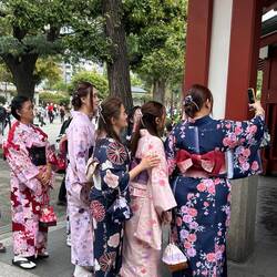 Probably, Asian tourists , renting clothes and taking selfies.