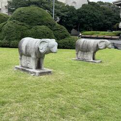 Sculptures outside museum