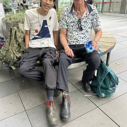 Don is always on the lookout for Blundstone boots. This chap, English speaking ,working in Taiwan