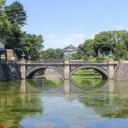 Seimon Ishibashi bridge is called the eyeglass bridge because of reflection in water.