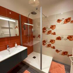 The bathroom, everything is beautifully styled