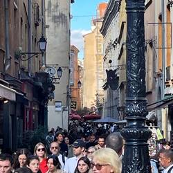 Rue St Jean, a very busy pedestrian area in the old town (and the street we are living on this week)