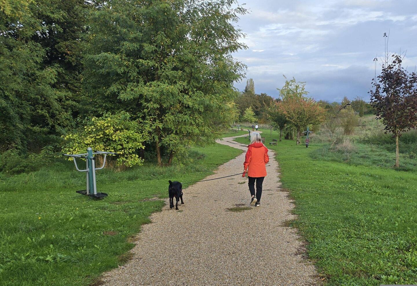 Nice walk into the village centre past outdoor gym equipment