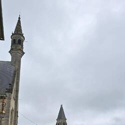 A view of the main street with historic buildings