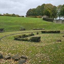 The orchestra, stage and several layers of stands were unearthed