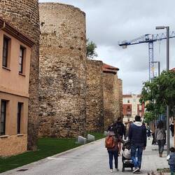 City walls and the city that's grown right up around it
