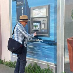 Some goose trying to use the ATM