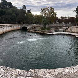 Top of Jardins de la Fontaine, showing the layout of ancient ruins