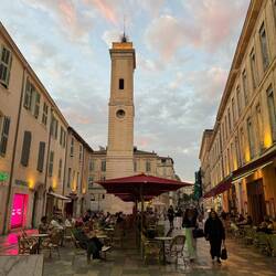 Clock tower minus the clock. This evening 63 degrees