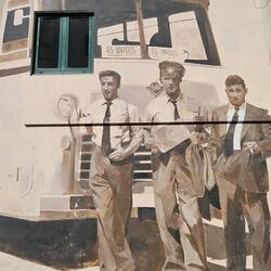 Muurschildering op een busstation.