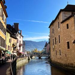 Further along the Thiou with the Alps in the background