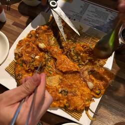 Kimchi Pancake mit Meeresfrüchten