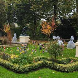 The museum garden with Autumn colors and Halloween creatures lurking