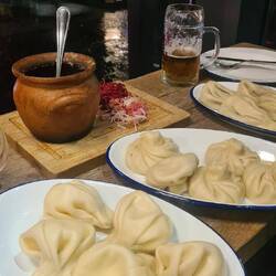 Lobio and khinkali