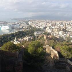Ein Blick auf Malaga von der Burg von Gibralpharo