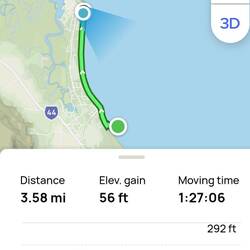 Not quite a 4 mile beach; 3.58 miles one way.