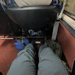 Sleeper train tickets were sold out way in advance, but plenty of leg room here