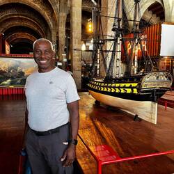 Captain Allan was in his element at the Maritime Museum.