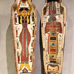 Amazing detailed painting on the inside of Egyptian Coffins