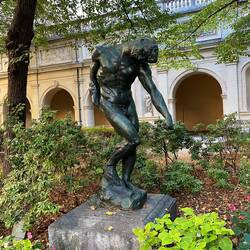 A Rodin in the garden courtyard
