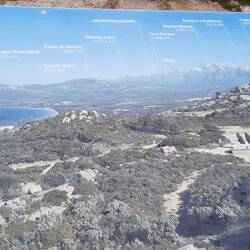 Tafel mit der Kennzeichnung und Entfernung bestimmter Orte.