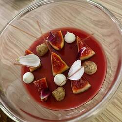 Part 1 of Ian's dessert- Figs and Panna Cotta