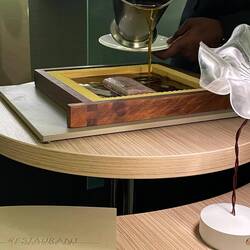 Pouring the beeswax