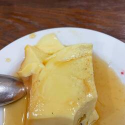 Crème caramel was delicious