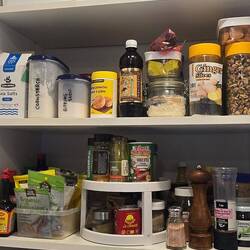 Tidied spice and baking cupboard, ready for Xmas baking