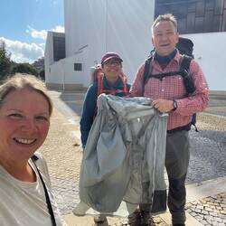 My Camino angels who found and returned my rain poncho