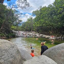 Folks enjoying the water