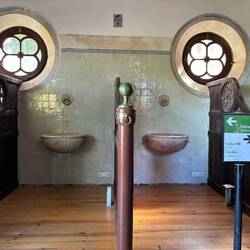 Regaliera stables, lucky horses. Marble water troughs.