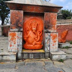 Handprints all over the outside from touching the God statue