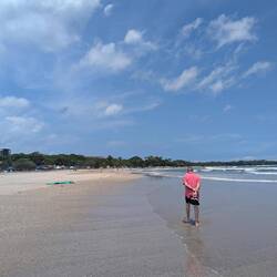 Strolling the beach at Tamarindo