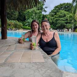 Birthday cocktails in the pool