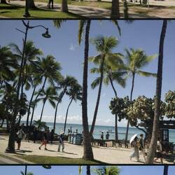 Rechts Waikiki, links Kuhio Beach